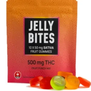 Sativa Fruit Gummies Fruit Punch 100mg + 500mg (Jelly Bites)