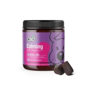CBDfx, Calming CBD Soft Chews For Dogs, Natural Hickory, Broad Spectrum THC-Free, 30ct, 600mg CBD