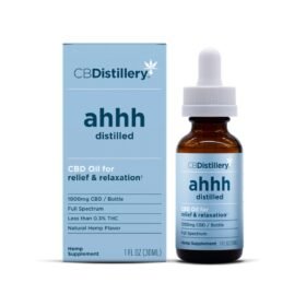 CBDistillery, Ahhh Distilled CBD Oil for Relief & Relaxation, Full Spectrum, 1fl oz, 1000mg CBD