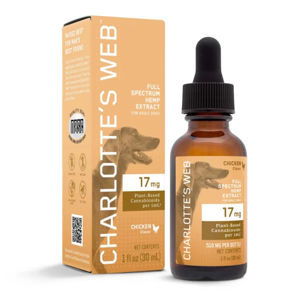 Charlotte’s Web, Hemp Extract for Adult Dogs, Chicken Flavor, Full Spectrum, 1fl oz, 510mg CBD