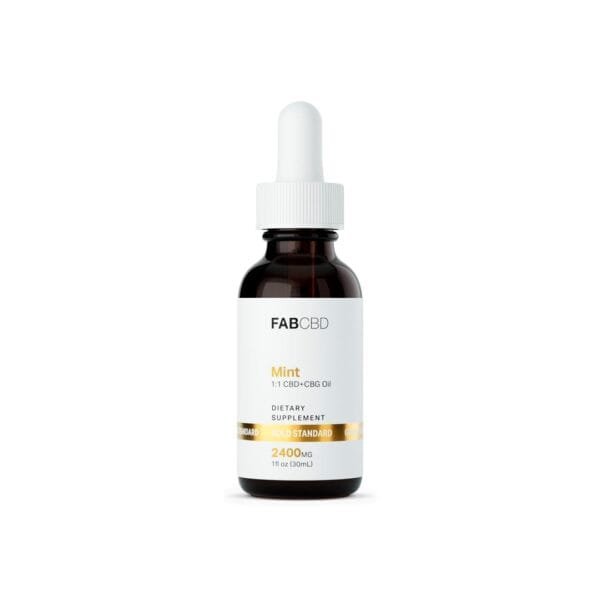 Fab CBD, CBG+CBD Gold Standard Oil, Mint, Full Spectrum, 1fl oz, 1200mg CBG + 1200mg CBD