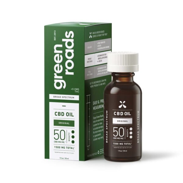 Green Roads, CBD Oil 50mg, Natural Flavor, Broad Spectrum THC-Free, 1fl oz, 1500mg CBD