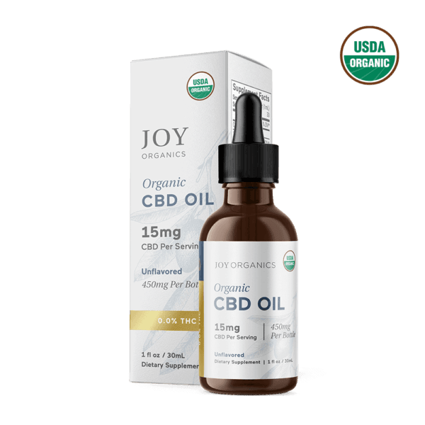 Joy Organics, Unflavored Organic CBD Tincture, Broad Spectrum THC-Free, 1fl oz, 450mg CBD