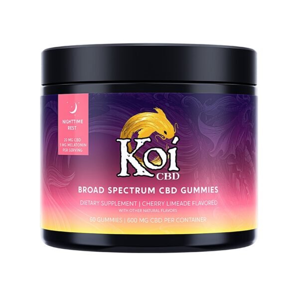 Koi CBD, CBD Gummies, Nighttime Rest, Broad Spectrum, Cherry Limeade, 60ct, 600mg CBD