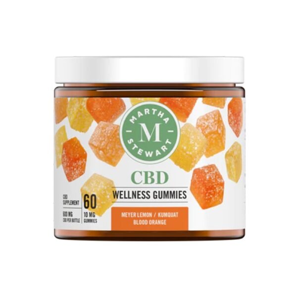 Martha Stewart CBD, Wellness CBD Gummies, Lemon Kumquat Blood Orange, Isolate THC-Free, 60ct, 600mg CBD