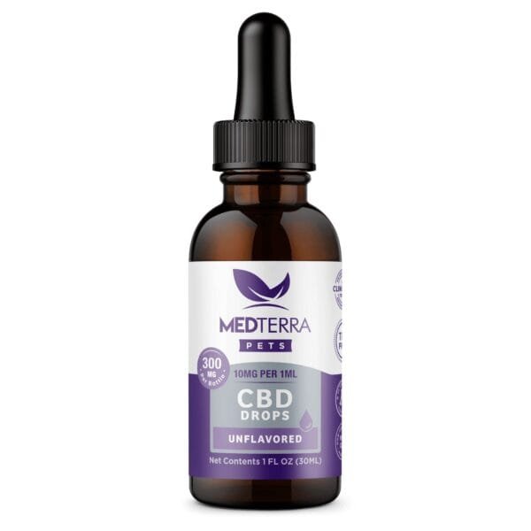 Medterra, CBD Drops for Dogs + Cats, Isolate THC-Free, Unflavored, 1fl oz, 300mg CBD