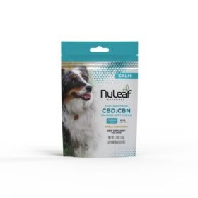 NuLeaf Naturals, CBD CBN Calming Chews for Dogs, Apple Cinnamon, Full Spectrum, 30ct, 60mg CBN + 120mg CBD