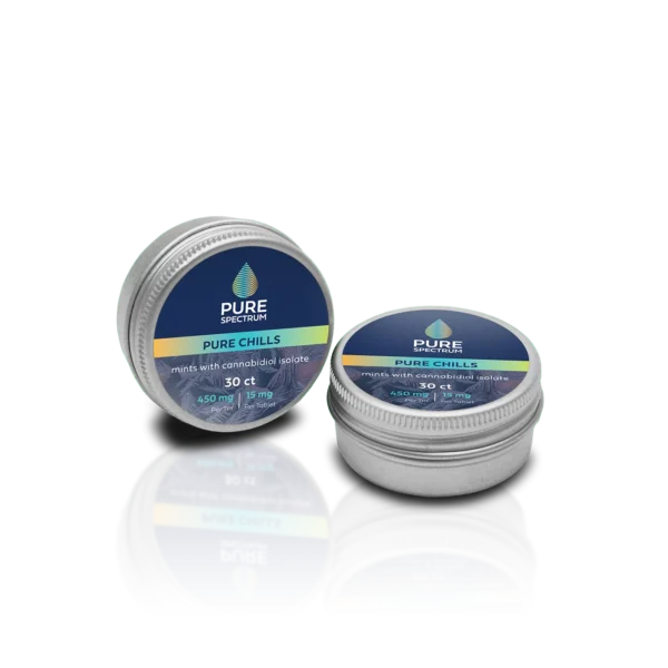 Pure Spectrum, Pure Chill CBD Mints, Isolate THC-Free, 30ct, 450mg CBD